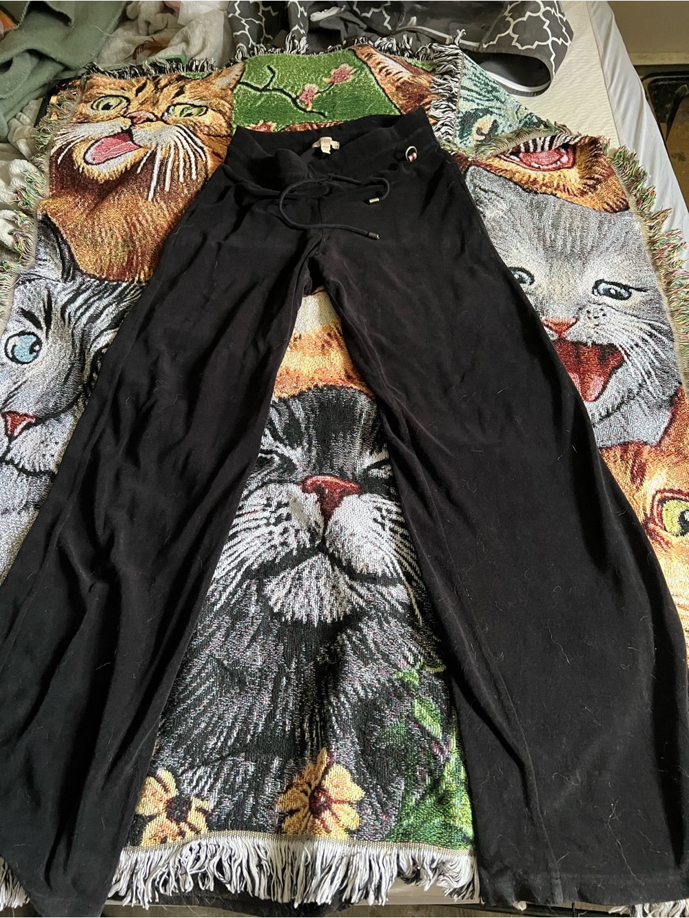 Burberry Black Terry Cloth Pants